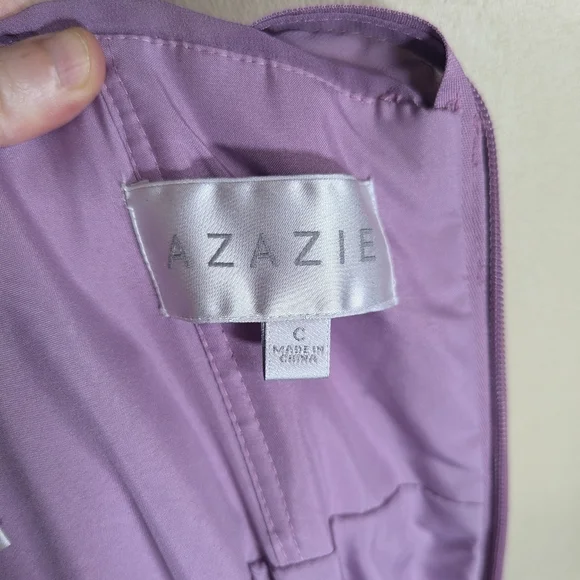 Azazie Women's Size S Lavender Maxi Bridesmaid Dress - Picture 7 of 10